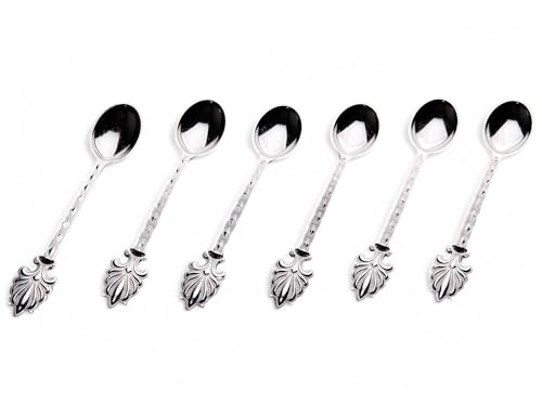 Decorative Zamac Tea Spoons Set (6 Count)