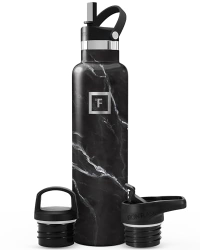 24 oz Narrow Mouth Water Bottle with 3 Lids