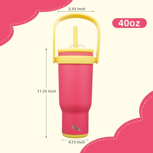 40 oz Tumbler with Handle and Straw