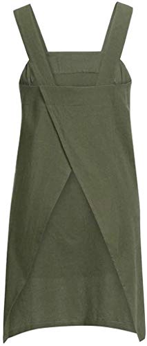 Cotton Linen Apron Cross Back Apron for Women with Pockets Pinafore Dress for Baking Cooking