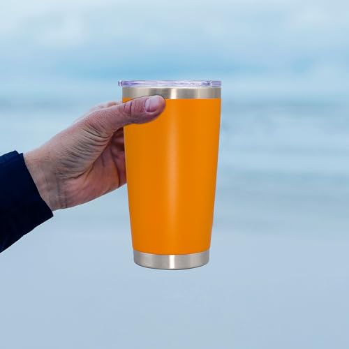 20oz Tumbler Insulated Coffee Tumblers with Lid Stainless Steel Orange 4P (4 Count)