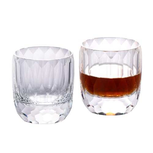 Crystal Whiskey Glasses Set of 2 Hand Blown Old Fashioned Glasses (2 Count)