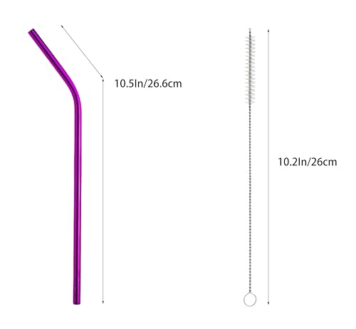 10 Pcs Stainless Steel Straws (10 Count)