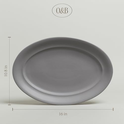 over&back Rim Stoneware Serving Platter