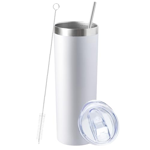 20 oz Skinny Tumbler with Lid and Straw