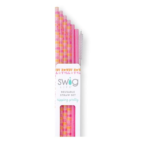 Reusable Straw Set with Cleaning Brush (6 Count)