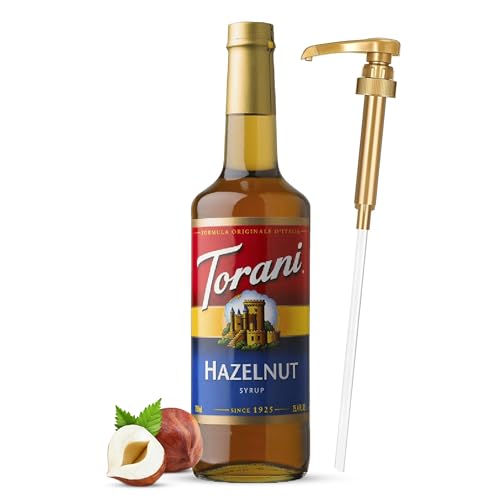 Jimoco® Syrup Pump Dispenser + Torani® Hazelnut Syrup (25.4 Fl Oz)