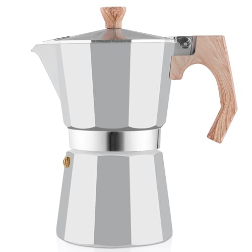 Stovetop Espresso Maker Aluminum Moka Pot 6 Cups Cuban Coffee Maker Stovetop Coffee Maker Moka Italian Espresso