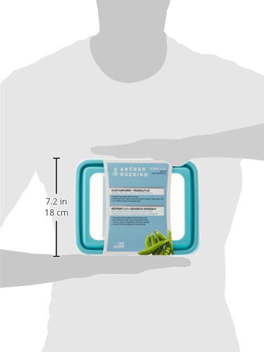 TrueSeal Glass Food Storage Containers with Mineral Blue Airtight Lids (4 Count)