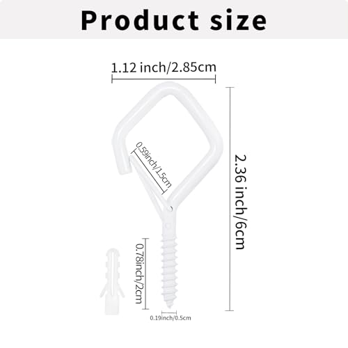 20PCS Eye Screw Hooks for Hanging Heavy Duty with Safety Buckle.Metal Ceiling Hooks for Hanging Plants