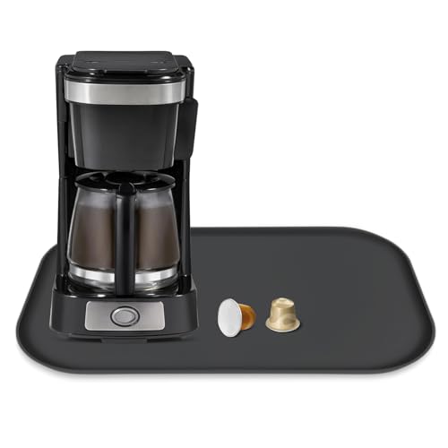 Silicone Coffee Maker Mat with Lip for Countertops