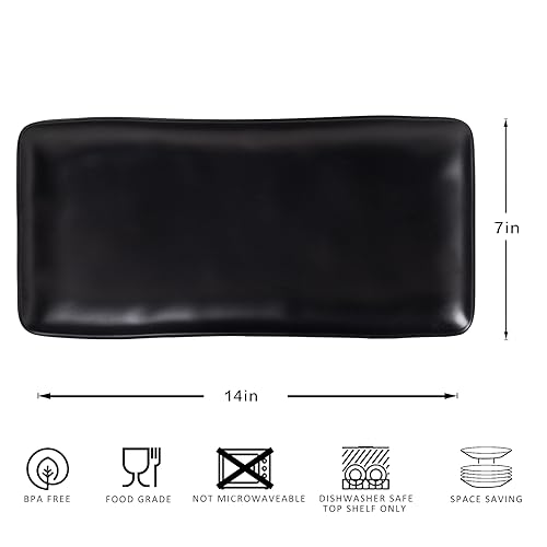 Melamine Rectangular Serving Platters and Trays set (4 Count)