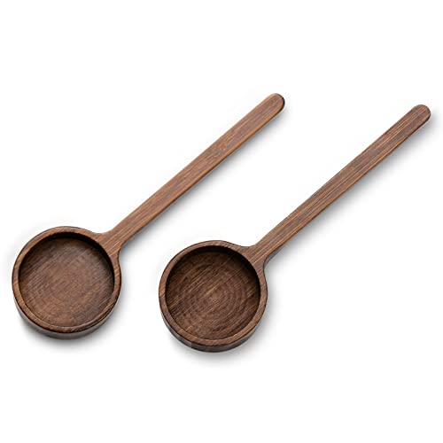 Bamboo Coffee Scoop Long Handle Measuring Scoop for Glass Food Jars (2 Count)