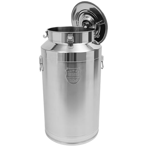 Stainless Steel Milk Bucket with Sealing Lid and Carry Handle
