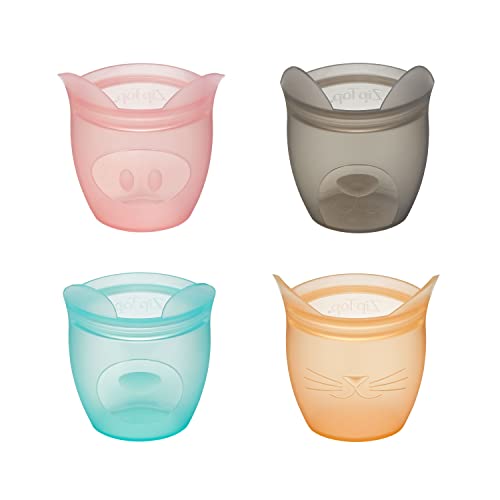Reusable 100% Silicone Baby + Kid Snack Containers (4 Count)