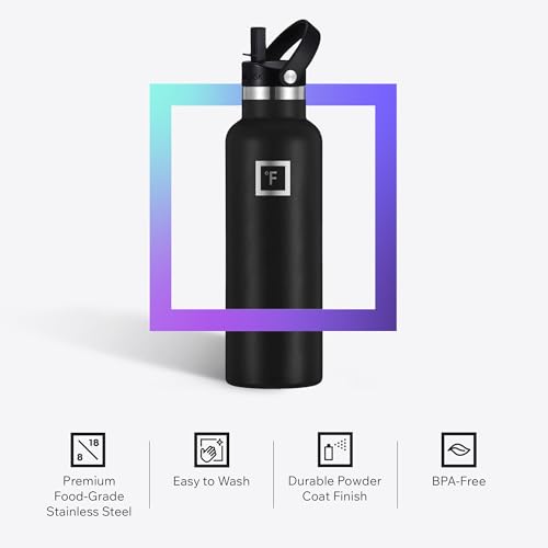 32 oz Narrow Mouth Water Bottle with 3 Lids