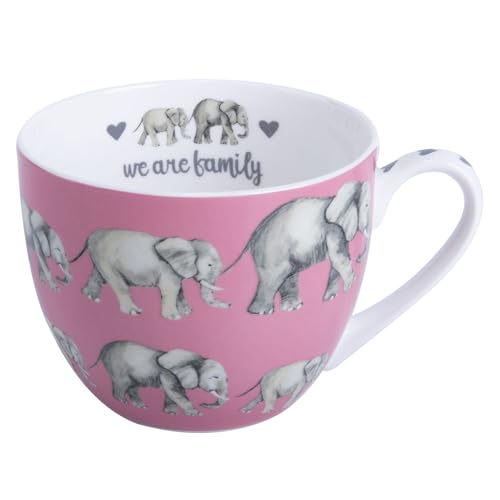 Premium 20 oz Bone China Elephant Hug Mug