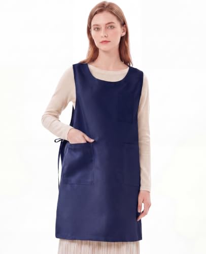 Unisex Cobbler Apron with 3 Deep Pockets Smock Vest Apron