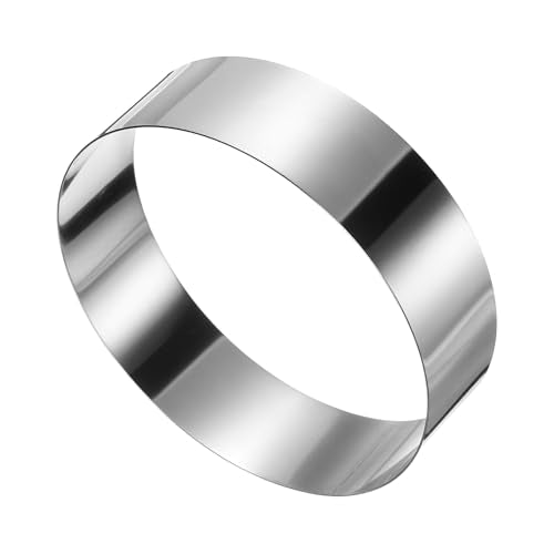 Round Cake Ring 7 x 2 Inch Seamless Stainless Steel Pastry Mousse Dessert Ring Mirror Coating for Baking Cooking Making Tool