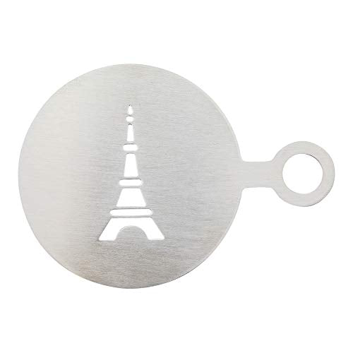 Coffee Art Stencil Pack of 1 Stainless Steel Eiffel Tower Decorating Stencil for Latte Art