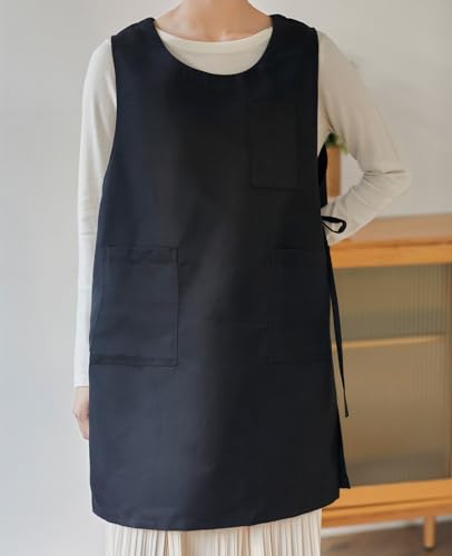 Unisex Cobbler Apron with 3 Deep Pockets Smock Vest Apron