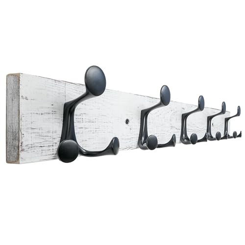 30 Inch Wood Coat Rack Wall Mount with 5 Triple Hooks