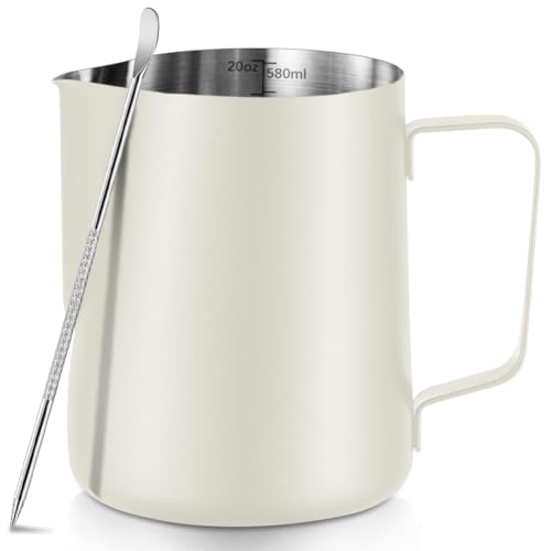 Milk Frothing Pitcher Stainless Milk Cup with Art Pen
