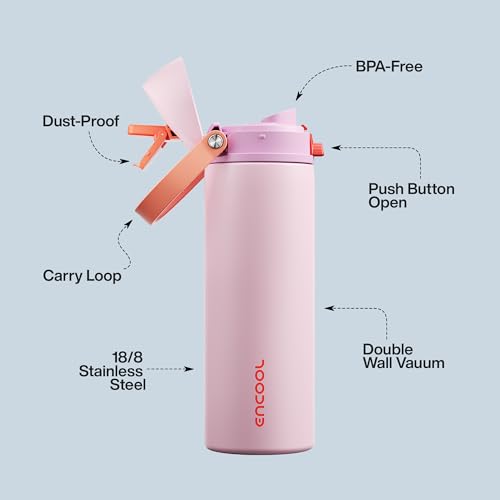 Insulated Water Bottle with Straw