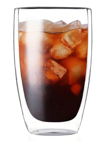 17oz Double Wall Glass Coffee Mugs