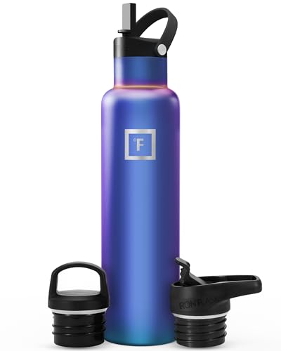 24 oz Narrow Mouth Water Bottle with 3 Lids