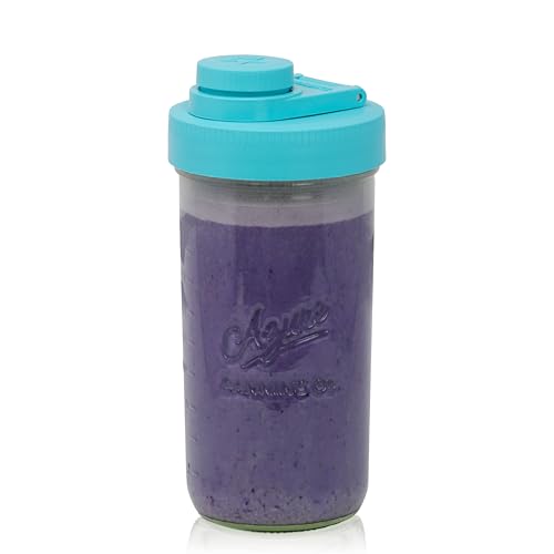 Mason Jar Drinking Cup Pint and Half Drinking Lid and Azure 24oz Jar