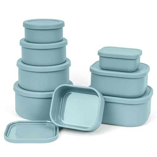 100% Silicone Food Storage Containers with Lids (8 Count)