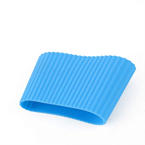 Silicone Nonslip Glass Bottle Mug Cup Sleeve Protector Cover Blue