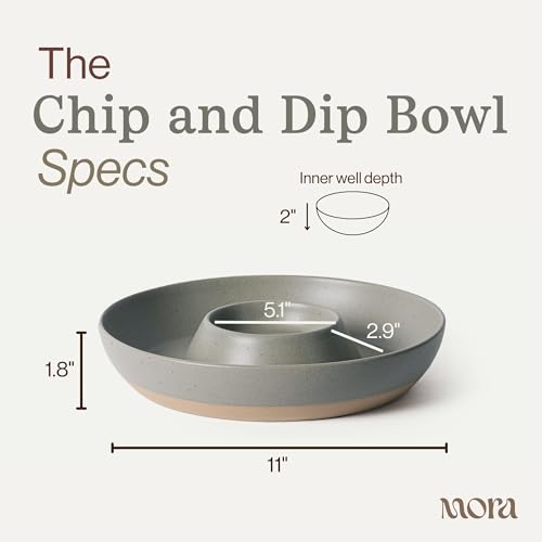 Mora Ceramic Chips and Dip Serving Tray