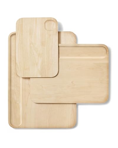 4 Piece Double Sided Wood Cutting Board Set (4 Count)