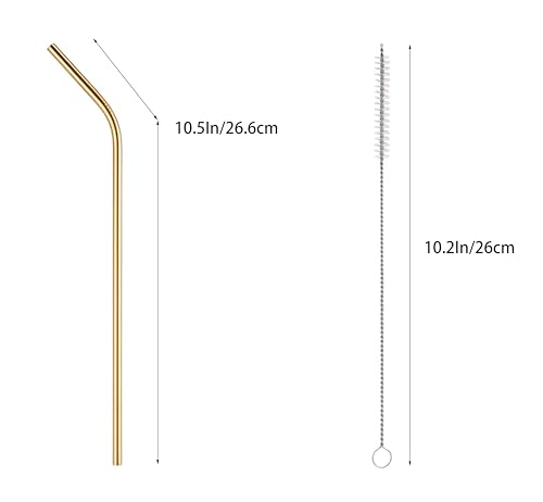10 Pcs Stainless Steel Straws (10 Count)