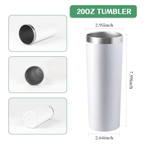 20 oz Skinny Tumbler with Lid and Straw (4 Count)