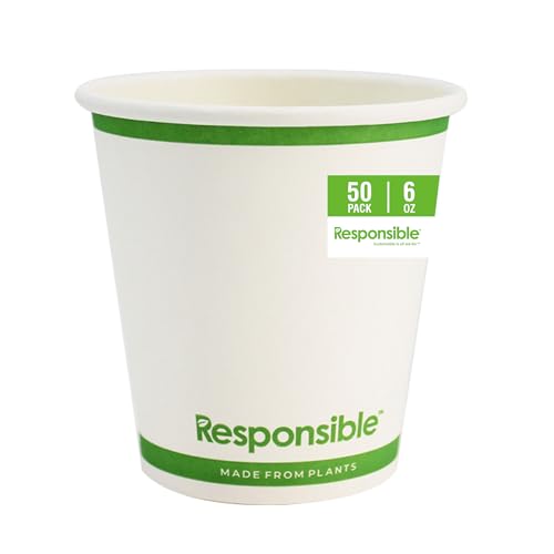 Certified Compostable 6 oz Paper Cups (50 Count)