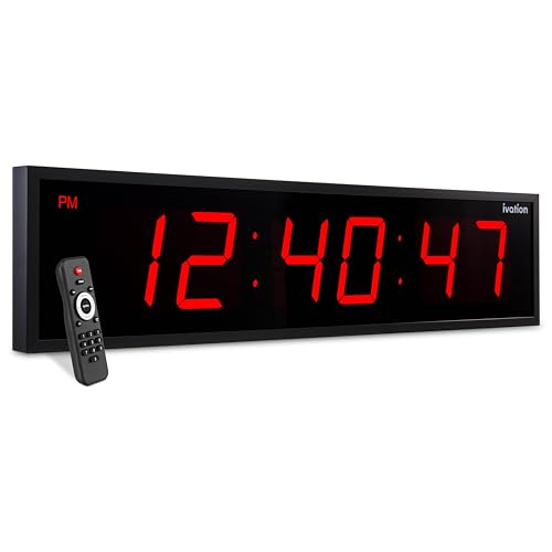 Oversized Digital Wall Clock with Large LED Display & Timer