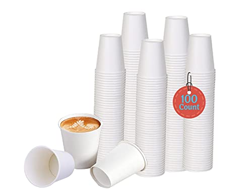 White Disposable Paper Coffee Cups (100 Count)
