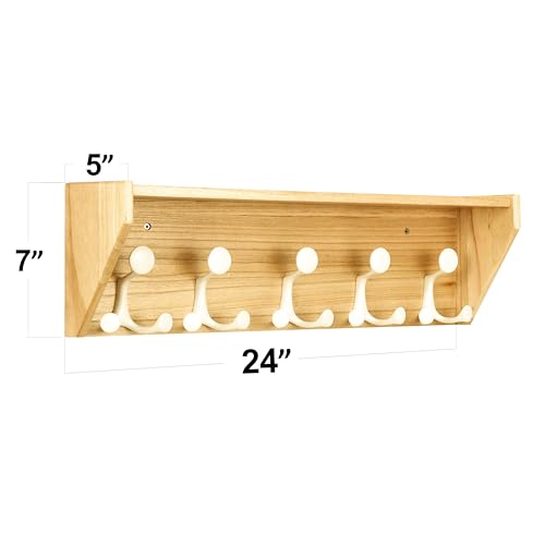 Wall Shelf with Hooks