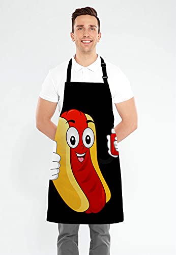 Funny Hotdog Sandwich Ketchup Kitchen Cooking BBQ Chef Apron