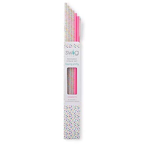 Reusable Straw Set with Cleaning Brush (7 Count)
