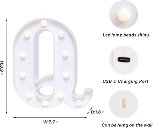 Rechargeable LED Letter Lights Sign Marquee Light Up Letters Sign for Night Light Wedding