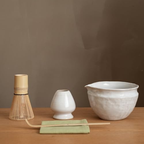 Matcha Set with Handmade Ceramic Bowl & Bamboo Whisk