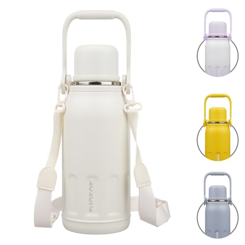 Stainless Steel Insulated Bottle with Handle & Strap