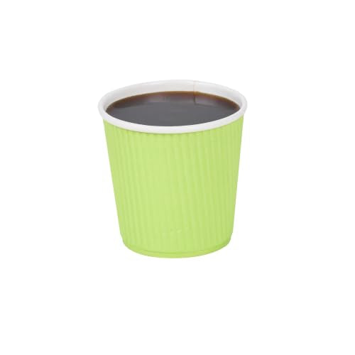 Ripple Wall Coffee Cups 500 Count 4 Ounce Insulated Eco Green Paper Cups