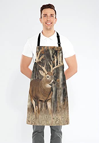 Deer Grass Hunting Bib Apron with Adjustable Neck for Men Women