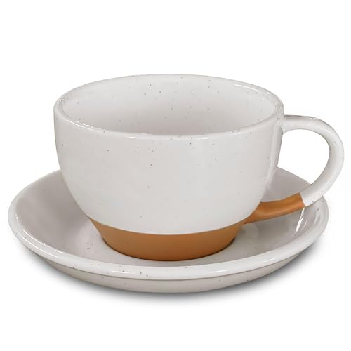 Ceramic Latte Art Mug With Saucer