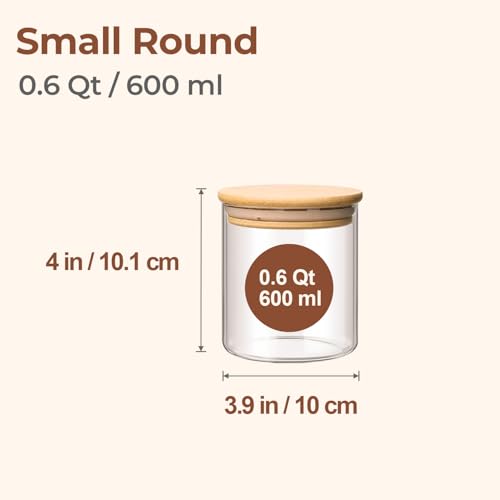 Glass Storage Containers with Lids 0.6 Qt (6 Count)